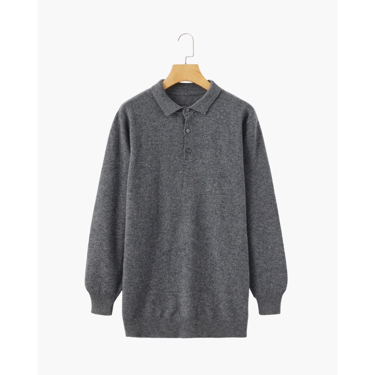 100% Cashmere Polo Shirt Men Classic Style Timeless Comfort 10