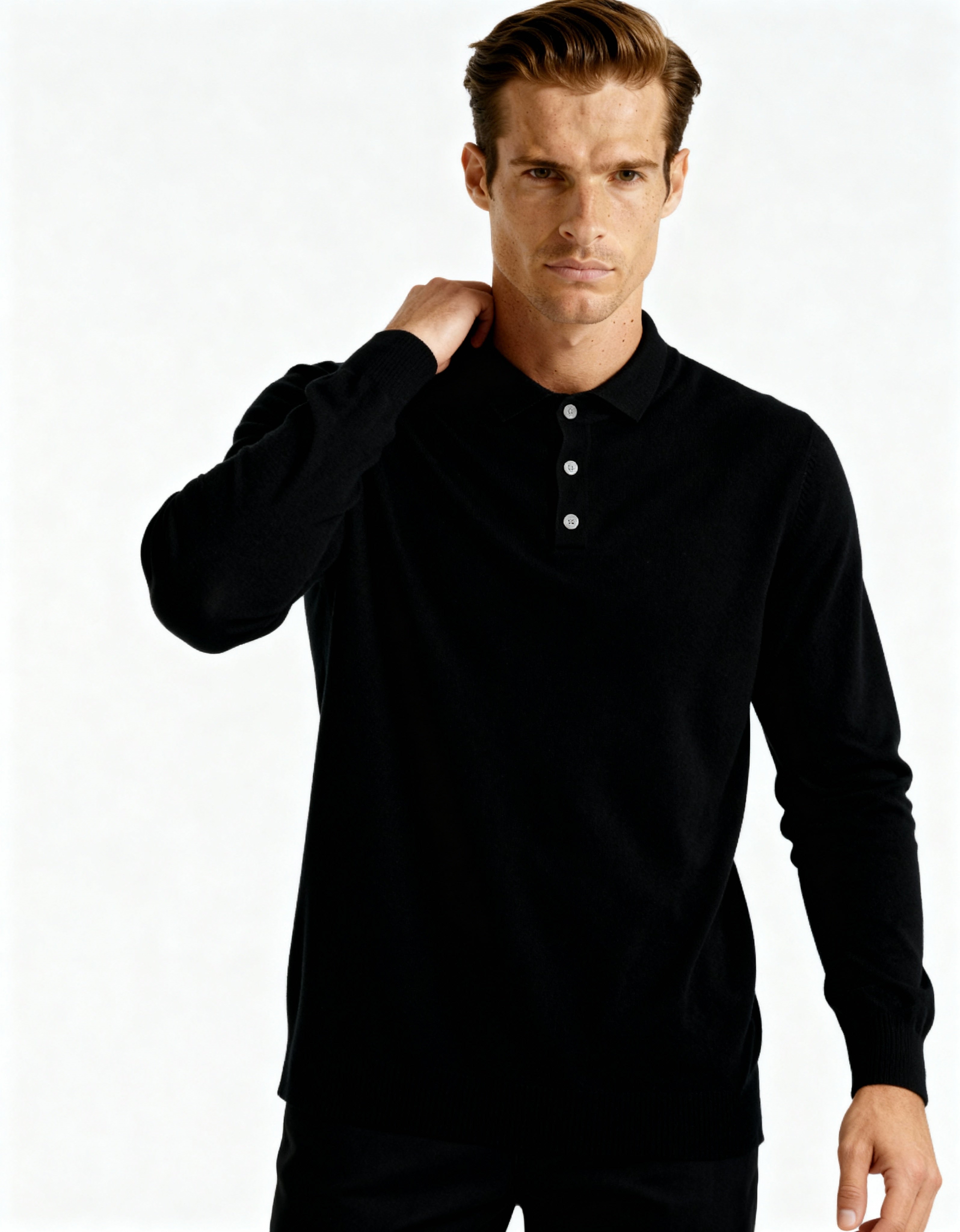 100% Cashmere Polo Shirt Men Classic Style Timeless Comfort 7