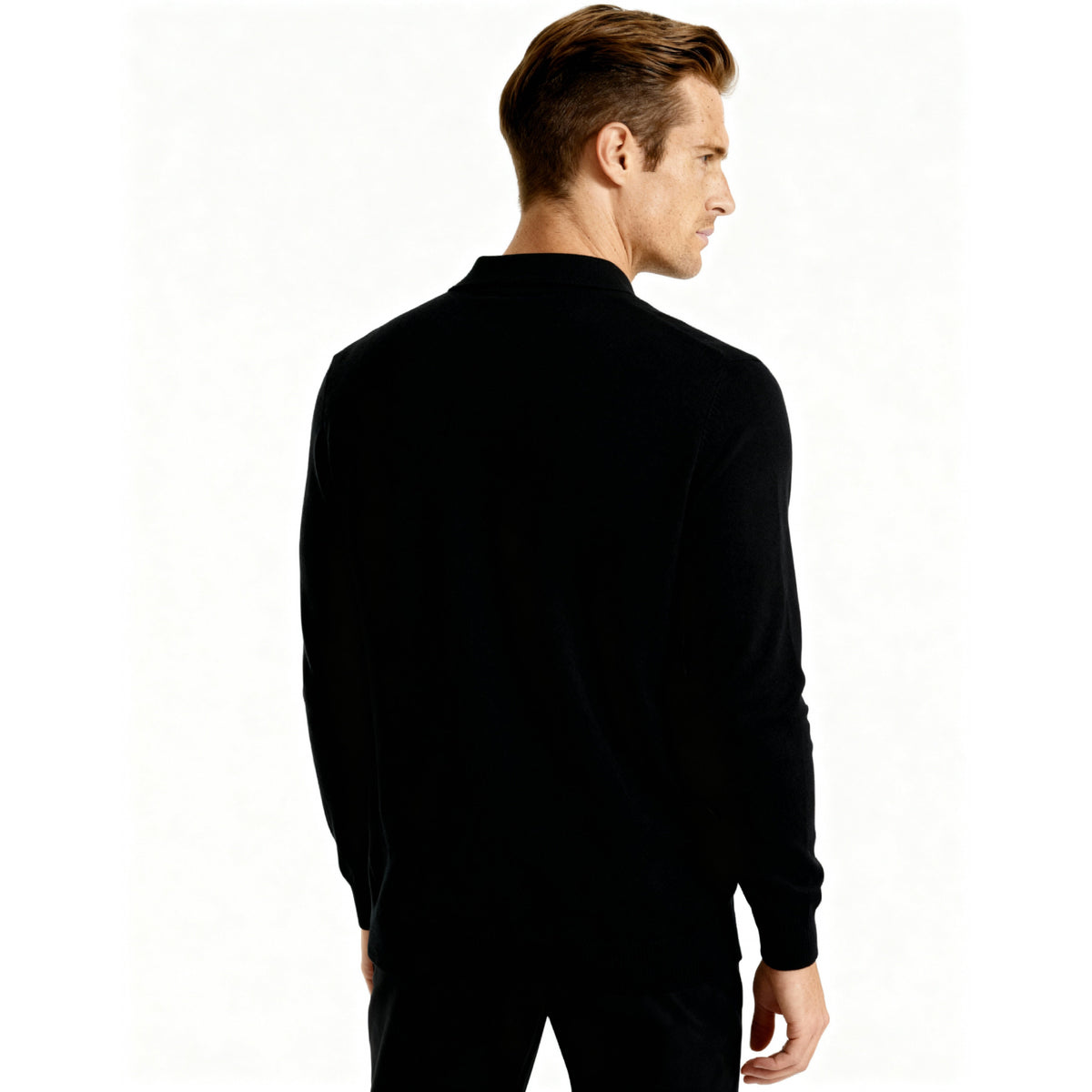 100% Cashmere Polo Shirt Men Classic Style Timeless Comfort 8