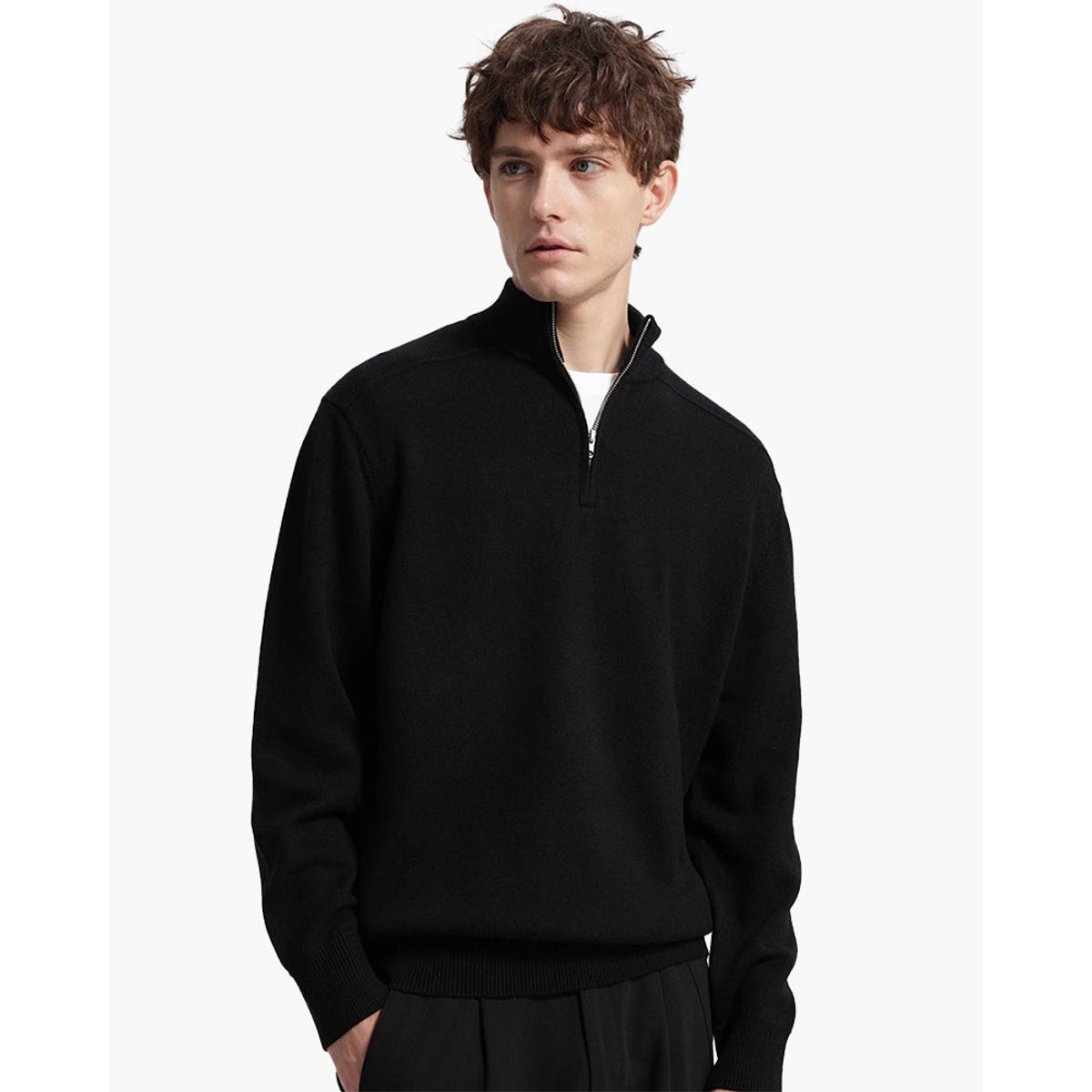 100% Merino Wool Half-Zip Sweater for Men and Women, Lightweight Elegance 3