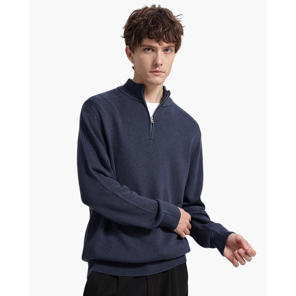 100% Merino Wool Half-Zip Sweater for Men and Women, Lightweight Elegance 7
