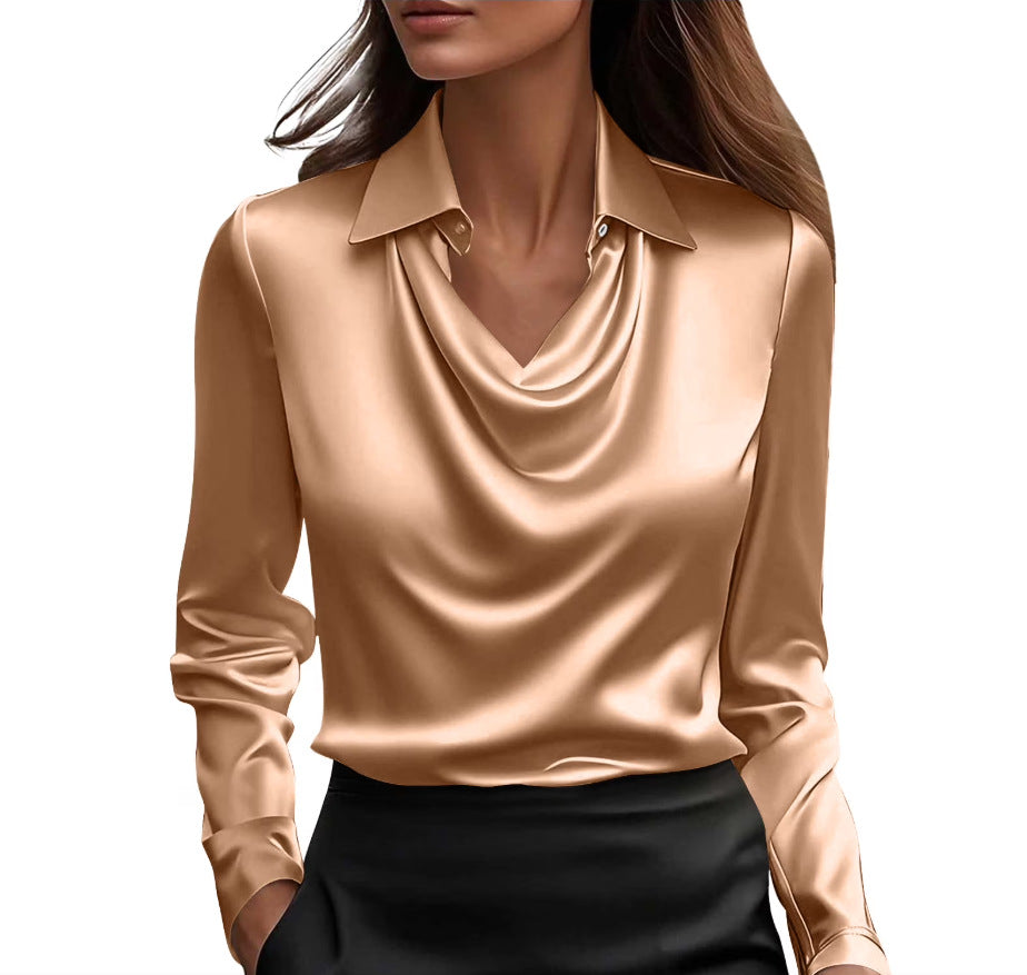 Sloane | Sophisticated Autumn Cowl Neck Blouse
