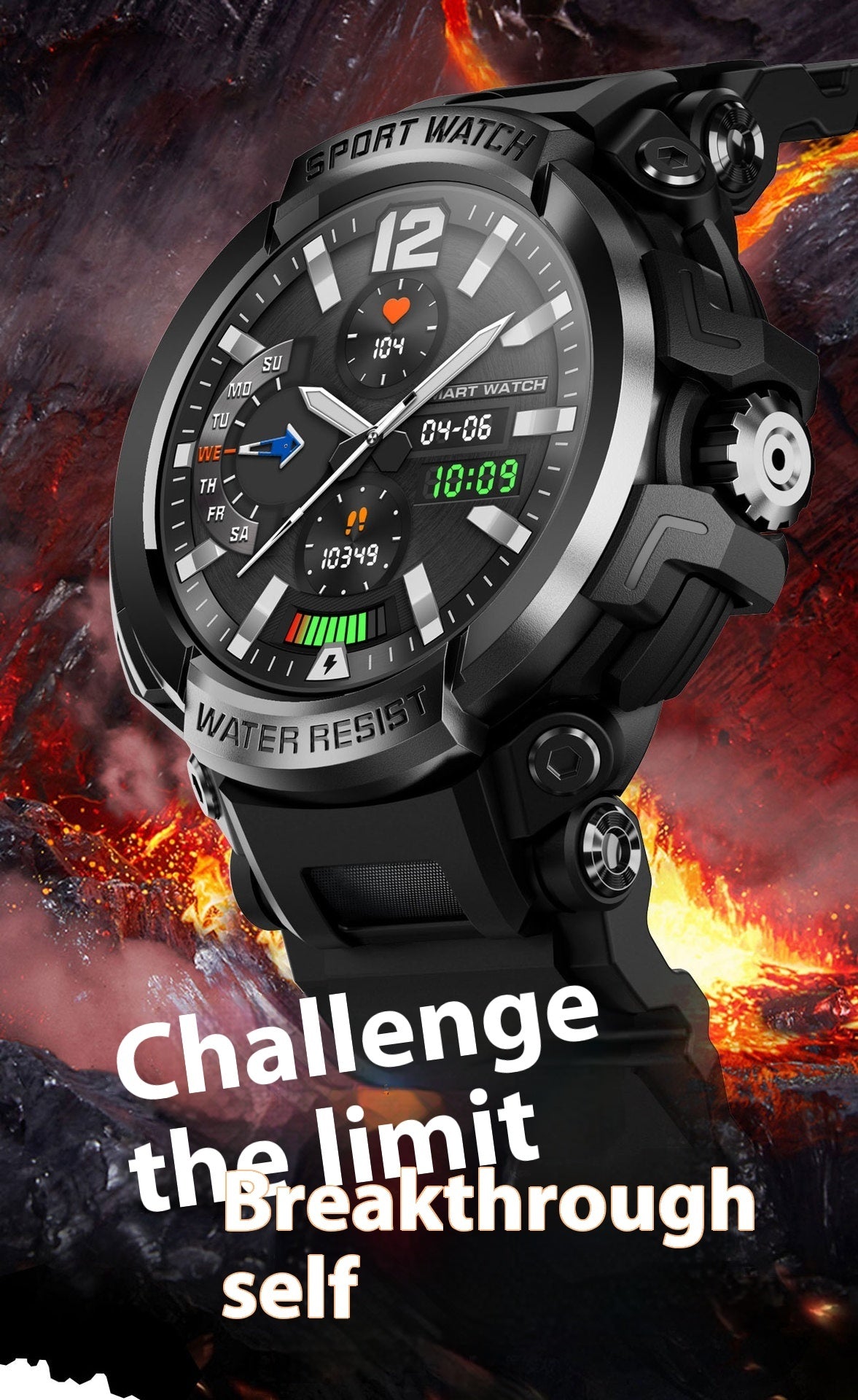 OMNI PRIME | Smartwatch mit robustem Design & Gesundheitsüberwachung | 15 Sportmodi für aktive Lebensstile