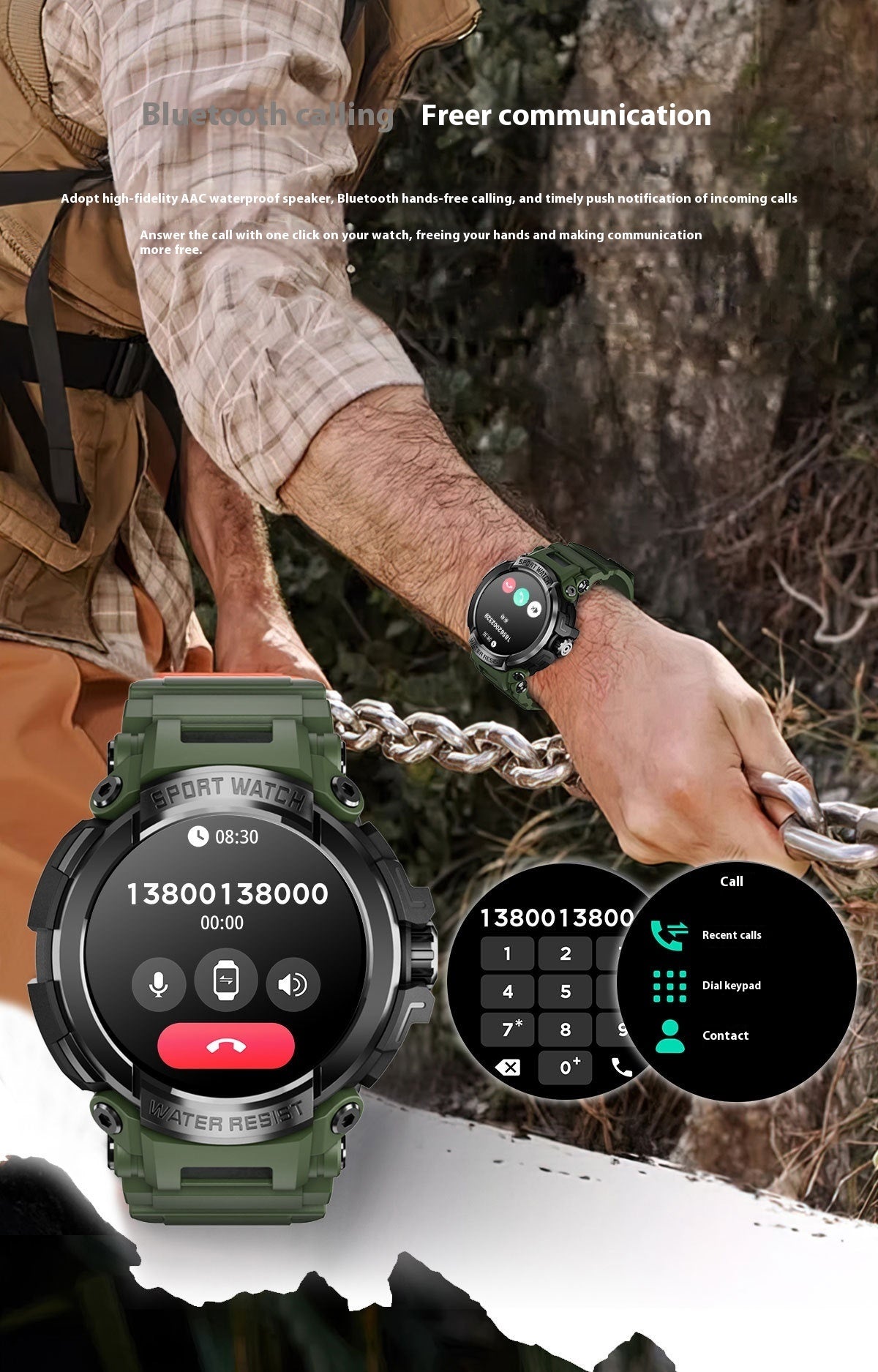 OMNI PRIME | Smartwatch mit robustem Design & Gesundheitsüberwachung | 15 Sportmodi für aktive Lebensstile