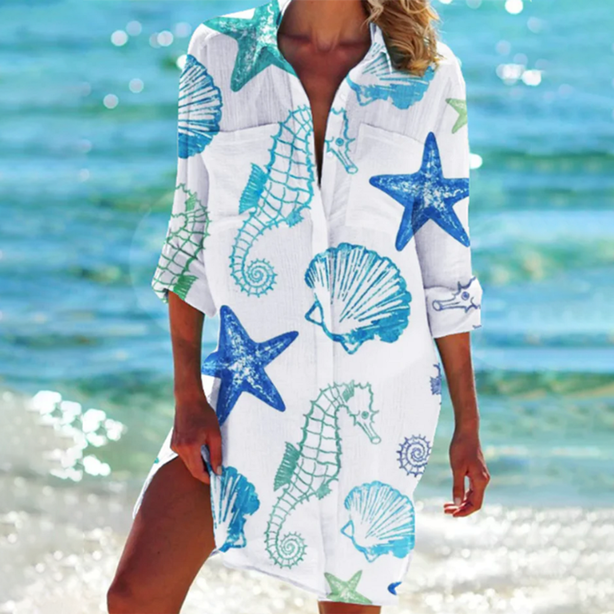 A-Line Floral Women's Shirt Casual Summer Chic 1