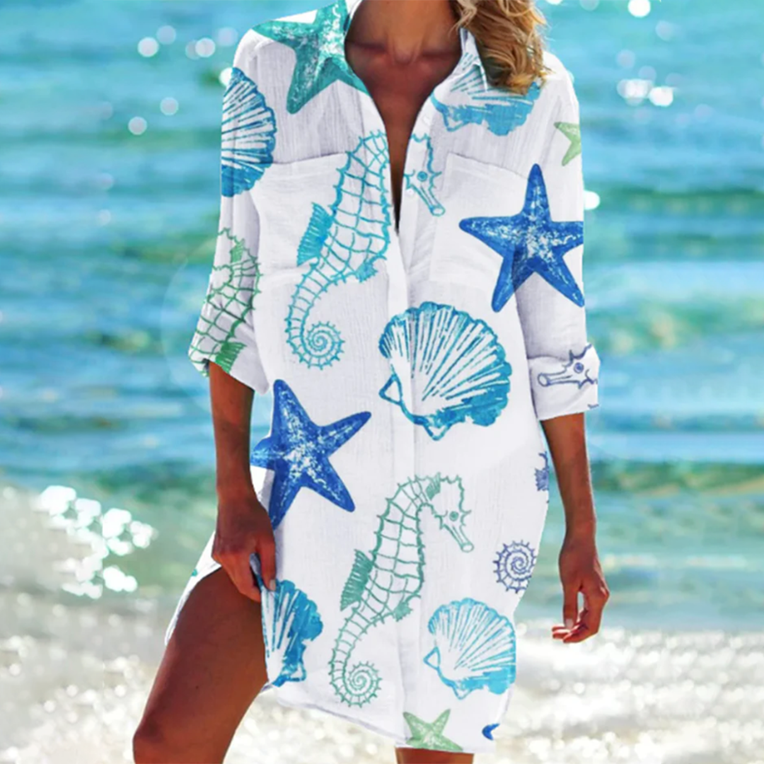 A-Line Floral Women's Shirt Casual Summer Chic 1