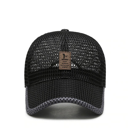 AeroBreeze - Black Baseball Cap with Curved Brim, Breathable Fabric, Adjustable Fit 1
