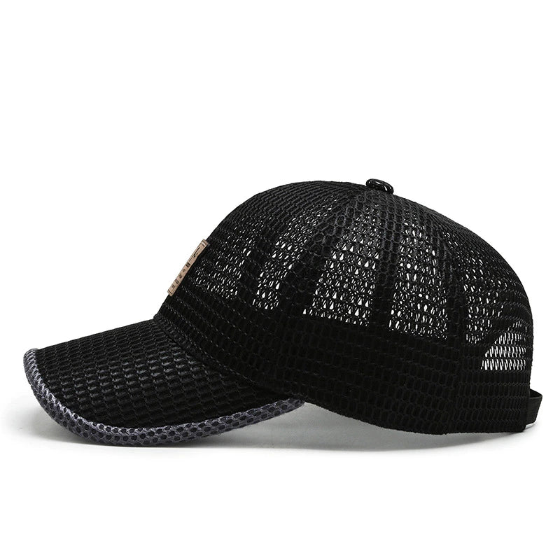AeroBreeze - Black Baseball Cap with Curved Brim, Breathable Fabric, Adjustable Fit 2
