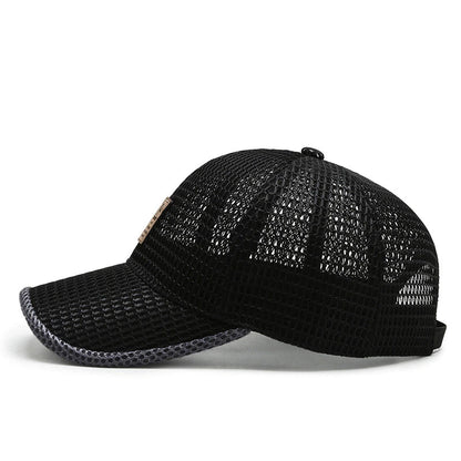 AeroBreeze - Black Baseball Cap with Curved Brim, Breathable Fabric, Adjustable Fit 2