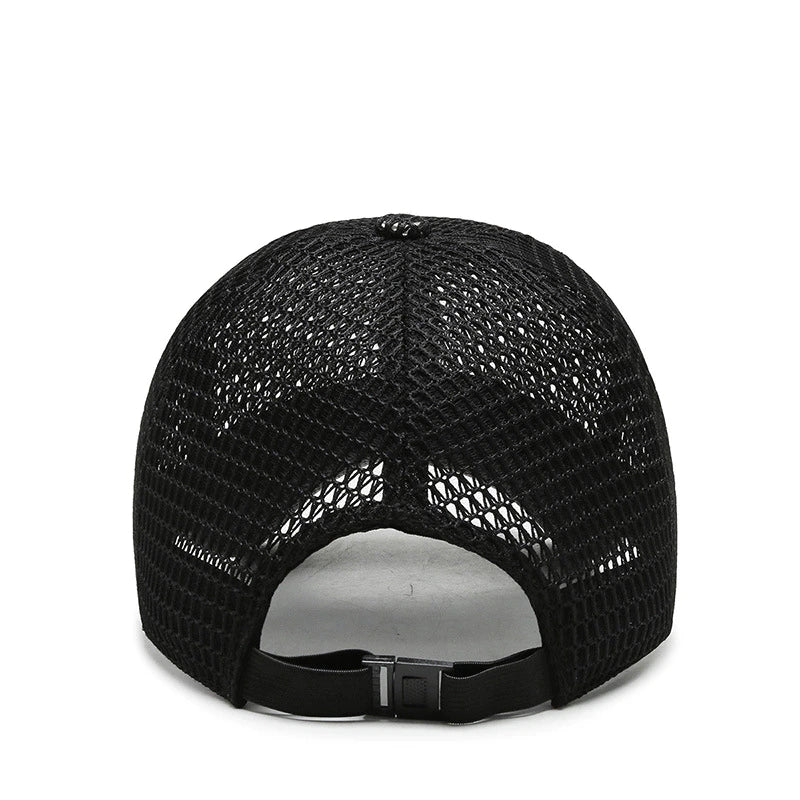 AeroBreeze - Black Baseball Cap with Curved Brim, Breathable Fabric, Adjustable Fit 3