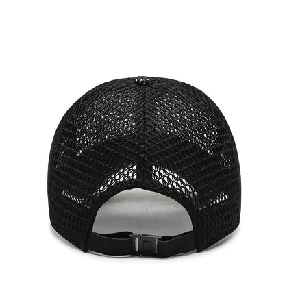 AeroBreeze - Black Baseball Cap with Curved Brim, Breathable Fabric, Adjustable Fit 3
