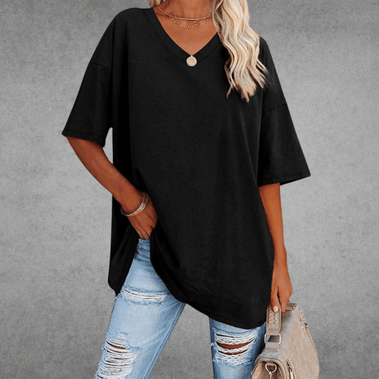 Anneliese - Women's Oversized T-Shirt, Soft Cotton Drop Shoulder Tee, Casual Streetwear 0
