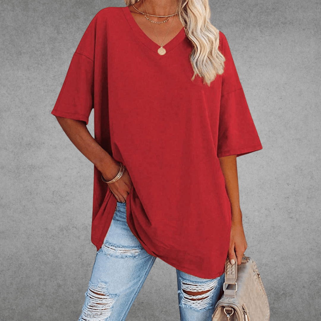 Anneliese - Women's Oversized T-Shirt, Soft Cotton Drop Shoulder Tee, Casual Streetwear 16
