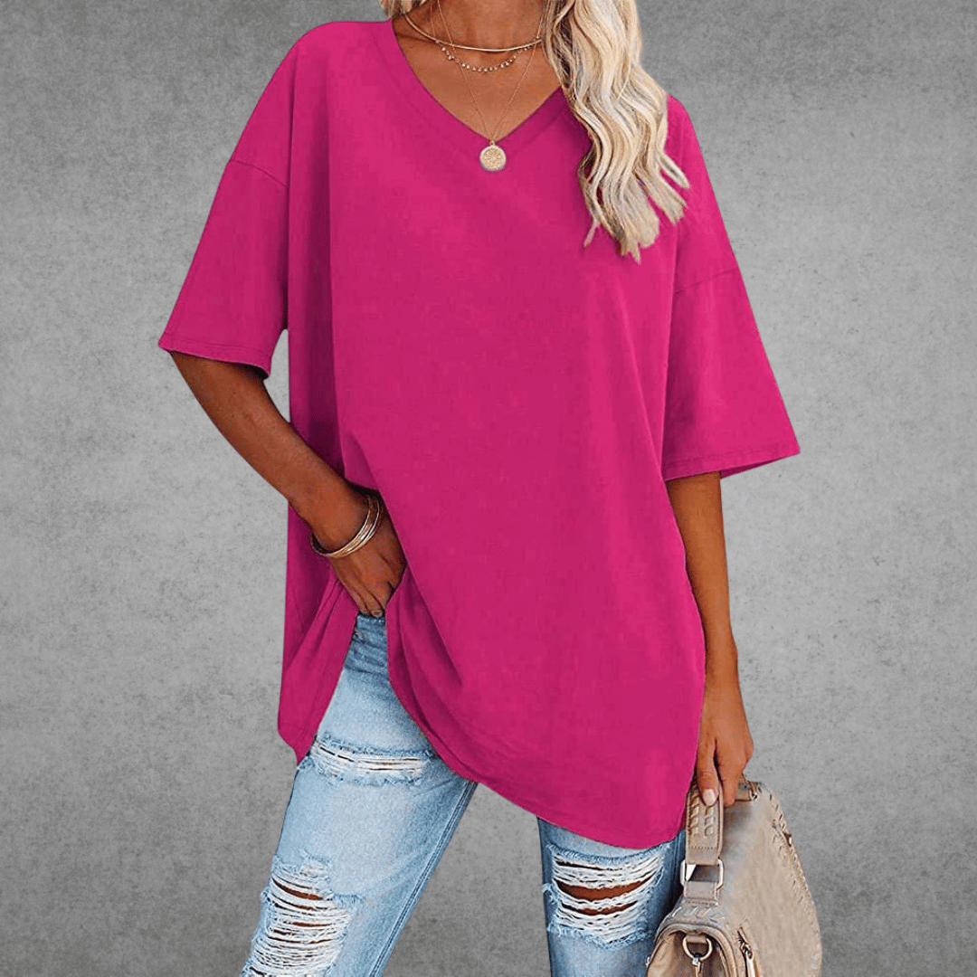 Anneliese - Women's Oversized T-Shirt, Soft Cotton Drop Shoulder Tee, Casual Streetwear 4
