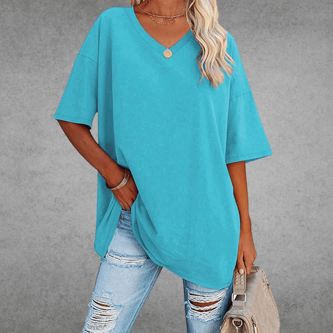 Anneliese - Women's Oversized T-Shirt, Soft Cotton Drop Shoulder Tee, Casual Streetwear 8