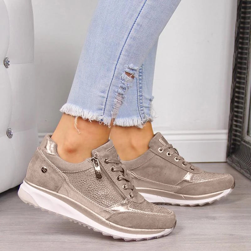 Arch Support Walking Shoes Women Side Zip Comfort Sneakers Best For Standing All Day 1