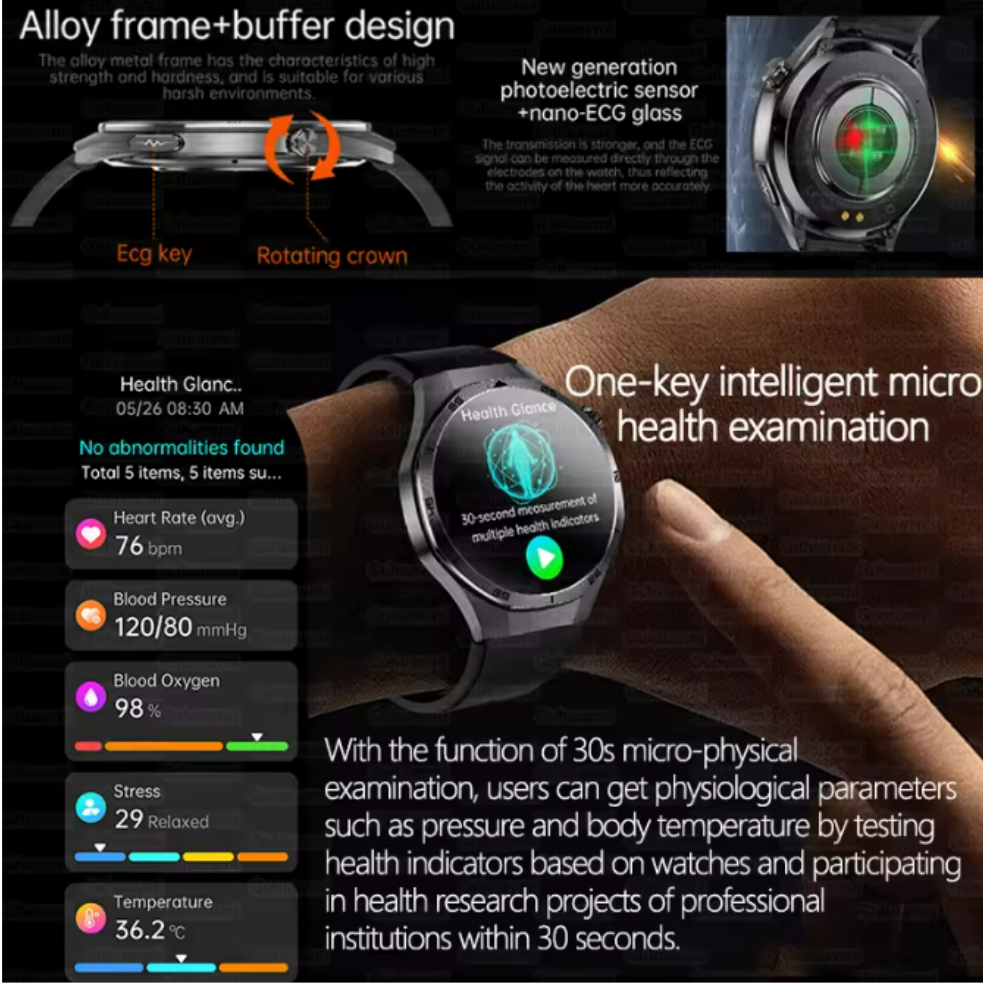 Aurora Pulse | Smartwatch with ECG & Heart Rate Monitoring | Comprehensive Health Tracking for Wellness 2