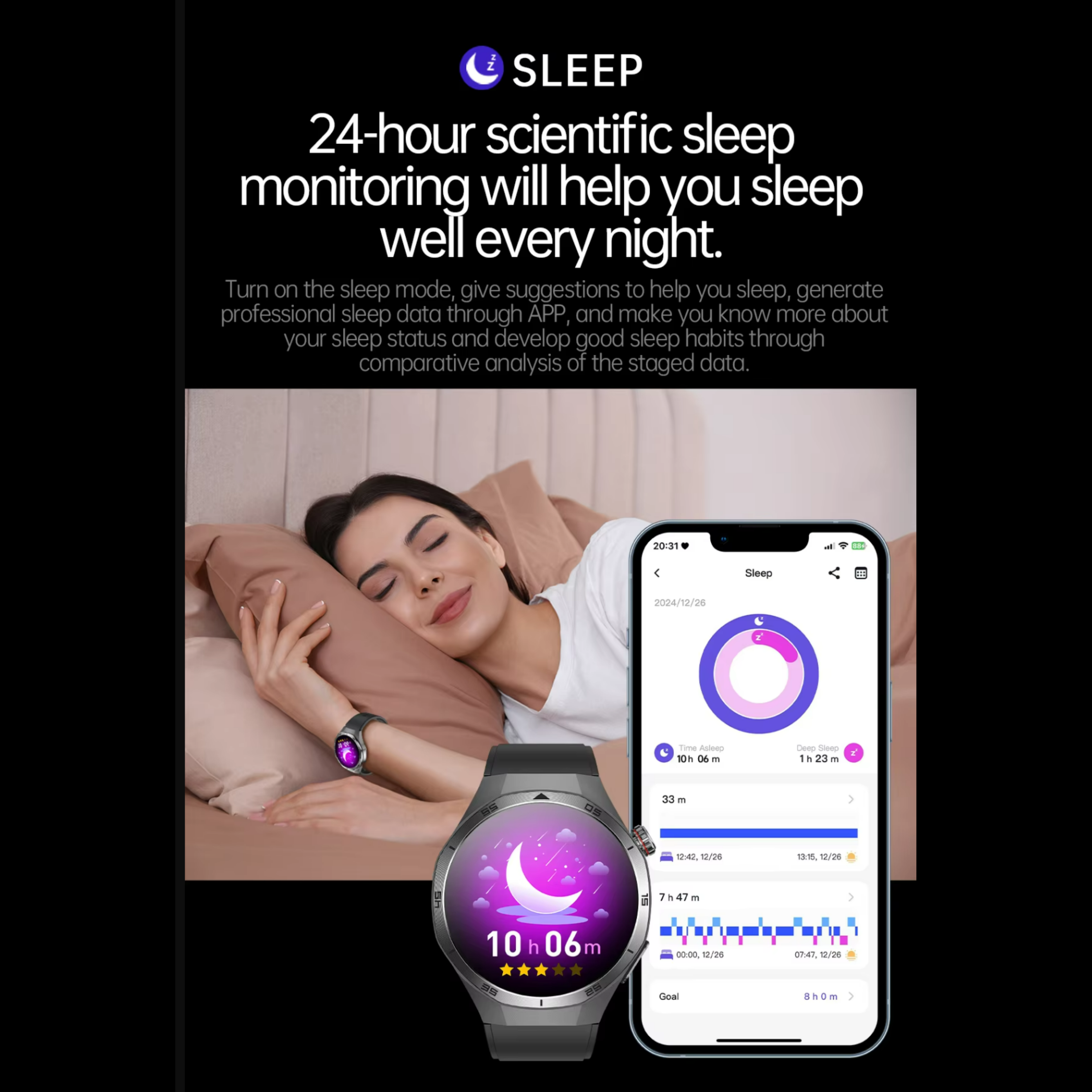 Aurora Pulse | Smartwatch with ECG & Heart Rate Monitoring | Comprehensive Health Tracking for Wellness 7
