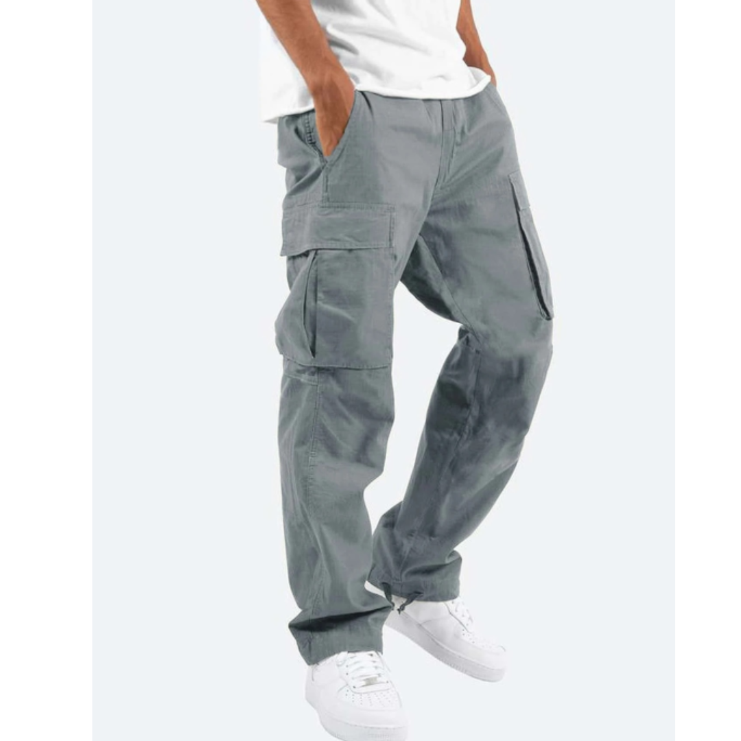 Benicio - Men's Black Cargo Pants with High Waist & Utility Pockets 4