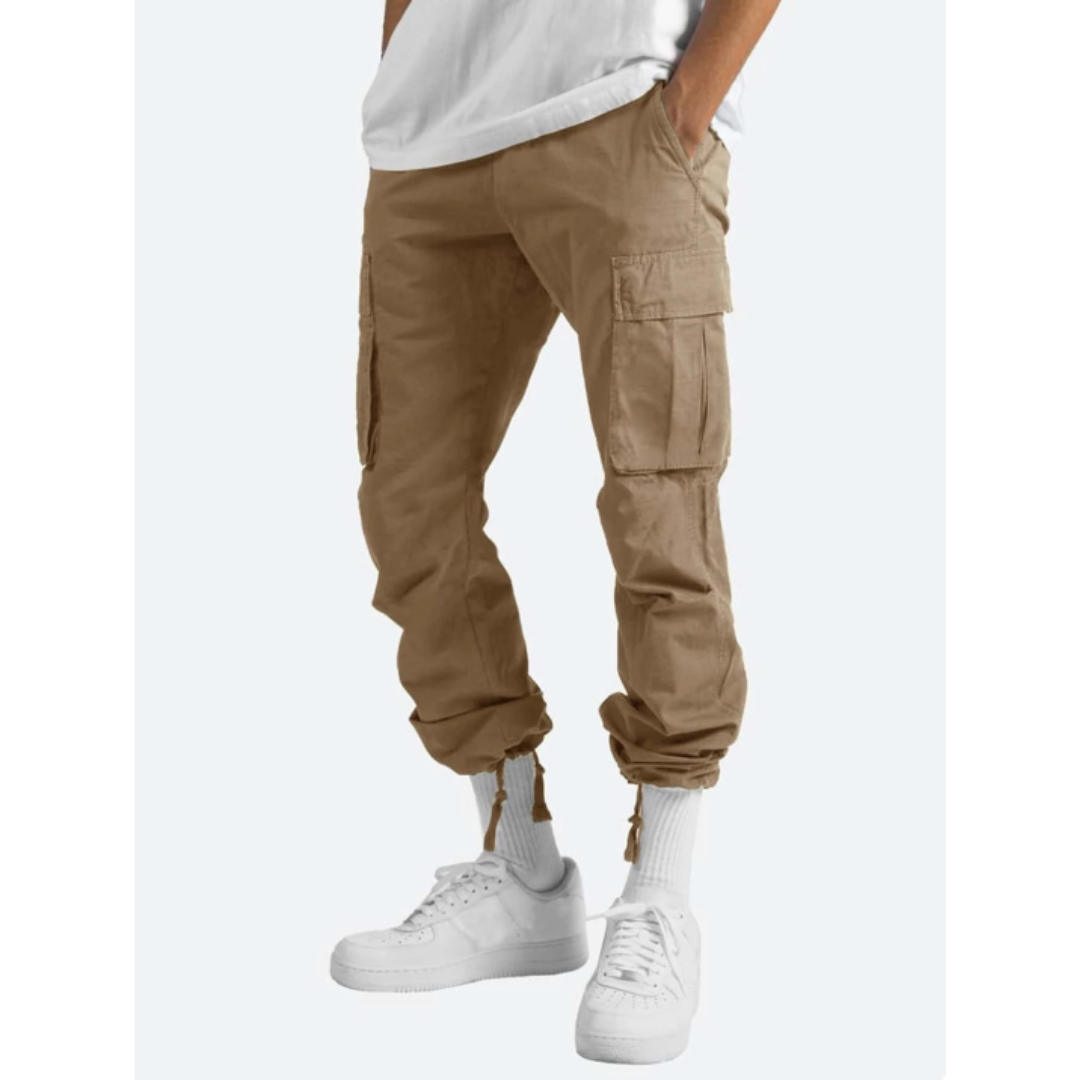 Benicio - Men's Black Cargo Pants with High Waist & Utility Pockets 7