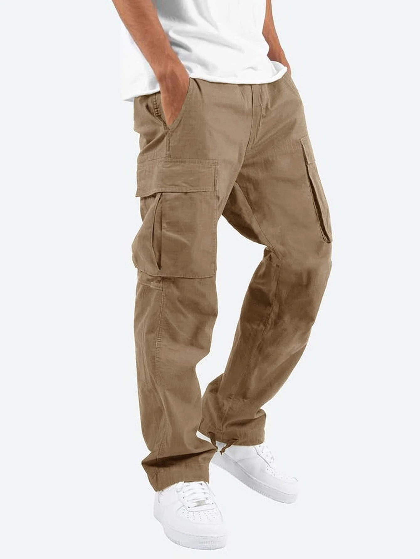 Black Cargo Pants for Men - High Waist, Relaxed Fit, Utility Pockets 2
