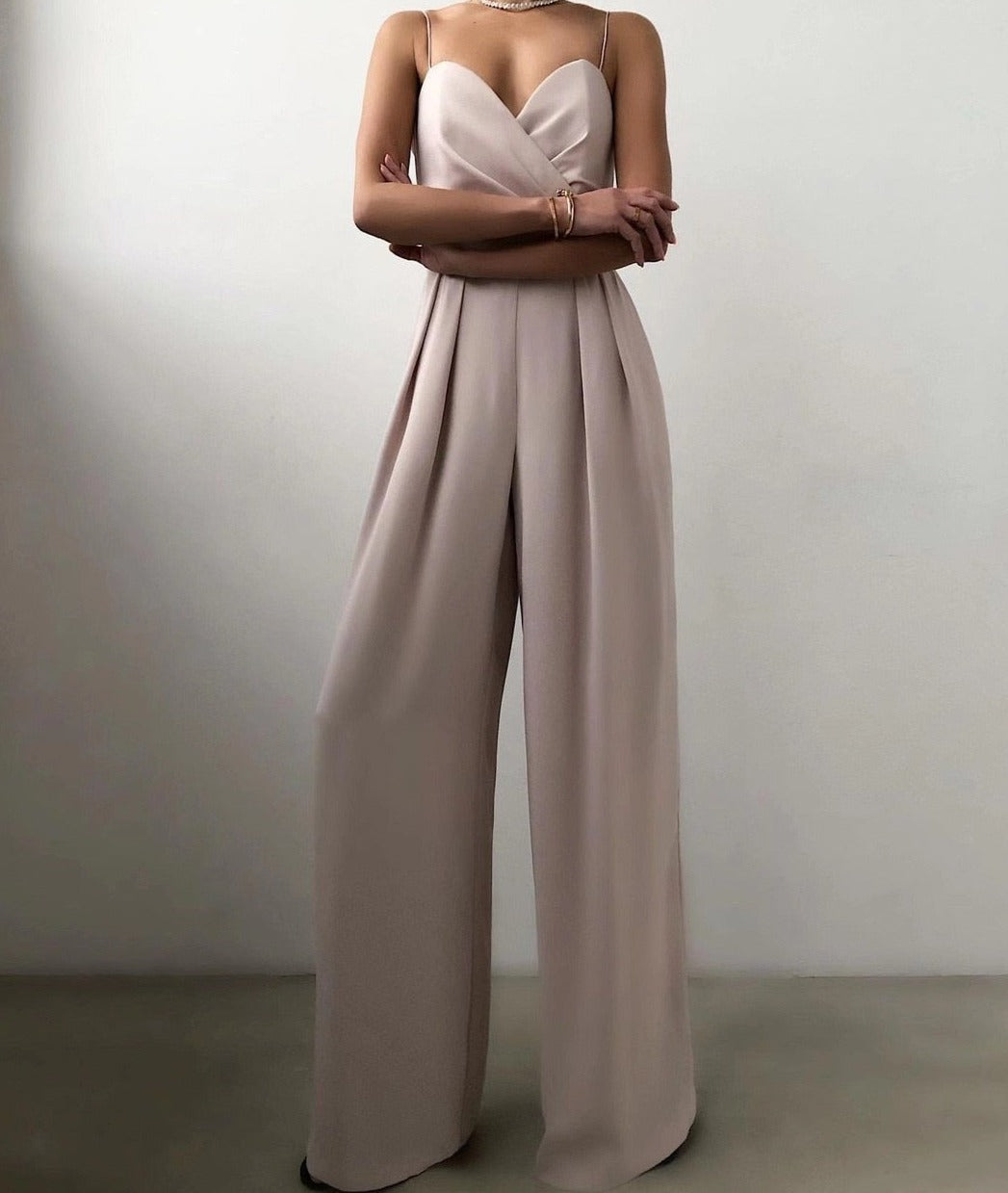 Black Jumpsuit Women Elegant Wide Leg Overall Casual Chic 4