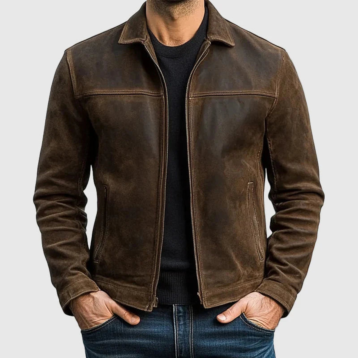 Black Knight Jacket Timeless Classic Style Vegan Leather Full-Zip 0