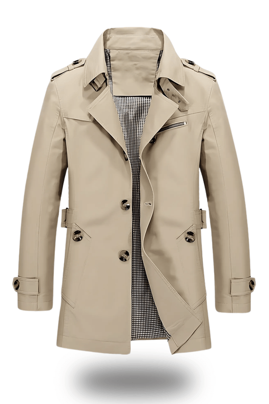 Black Trench Coat Women Classic Elegance Folded Collar Winter Outerwear 0