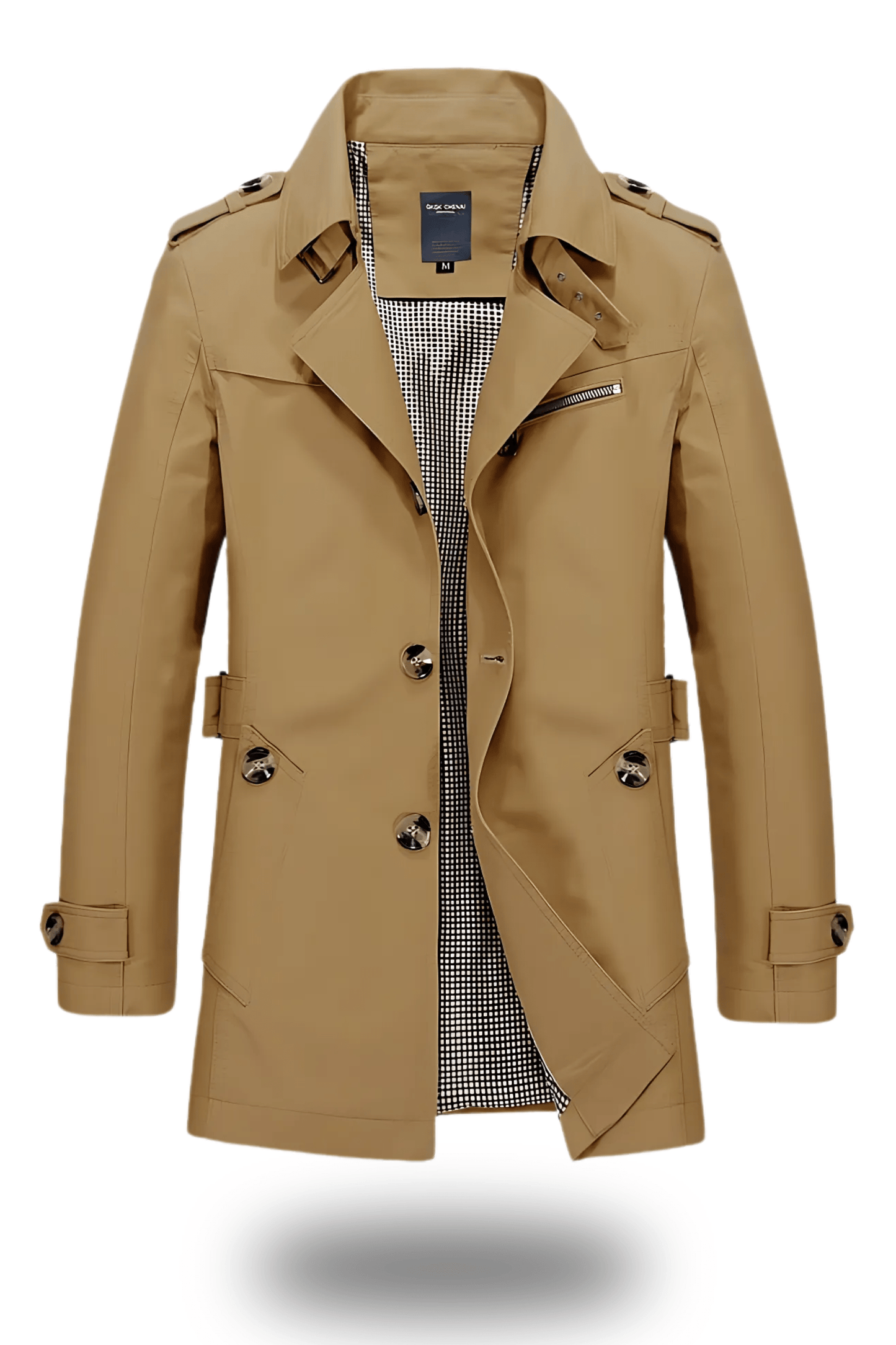 Black Trench Coat Women Classic Elegance Folded Collar Winter Outerwear 1