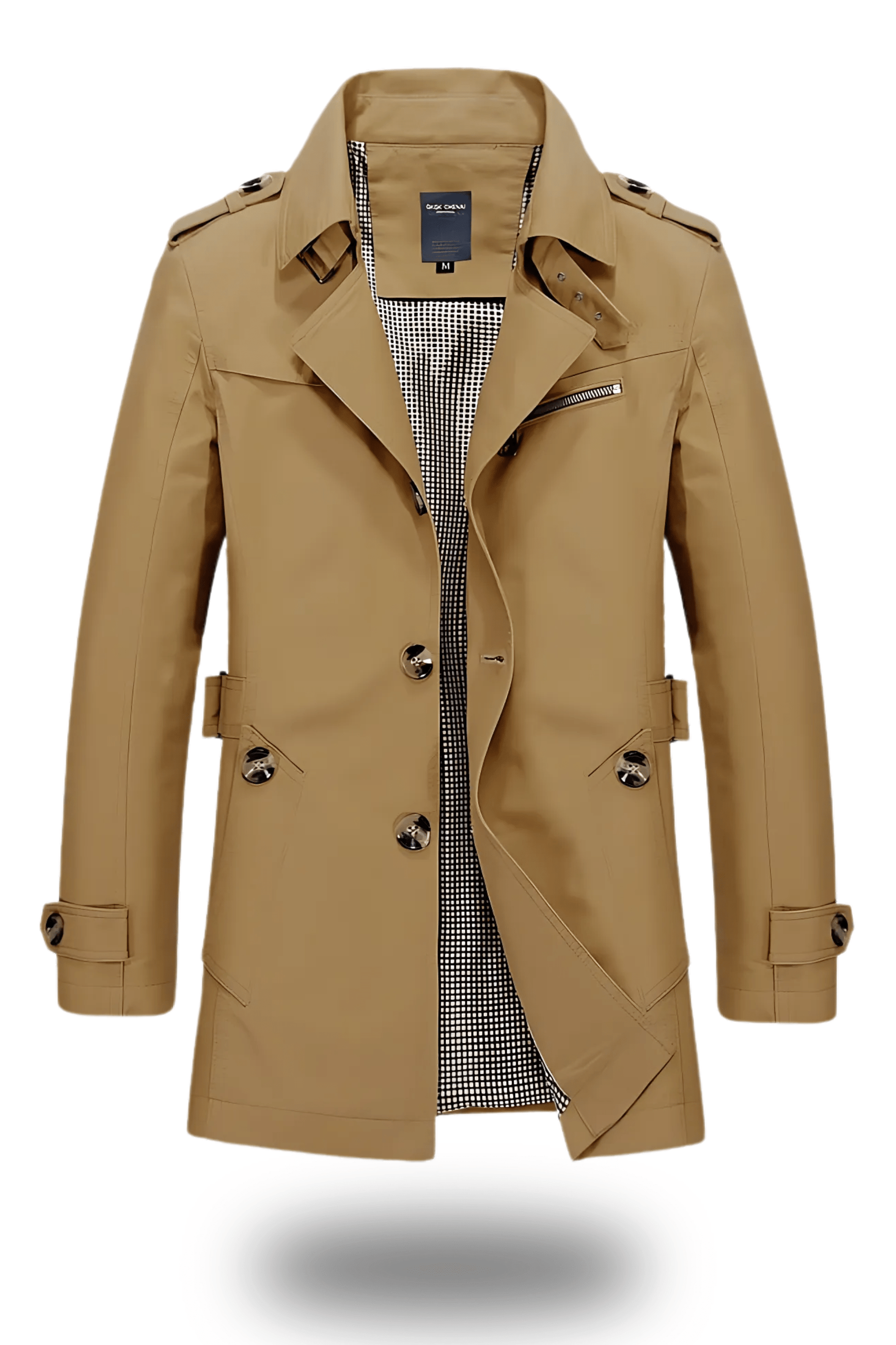Black Trench Coat Women Classic Elegance Folded Collar Winter Outerwear 1