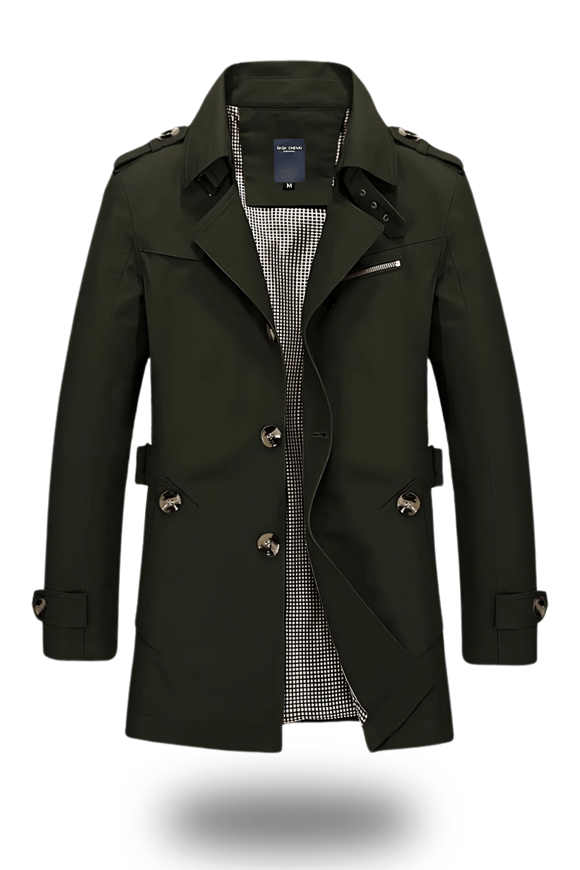 Black Trench Coat Women Classic Elegance Folded Collar Winter Outerwear 4