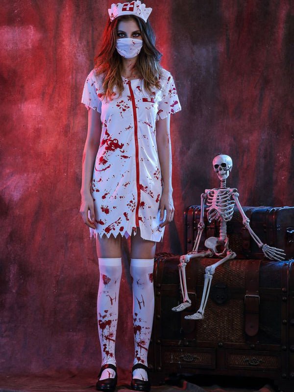 Bloody Nurse Halloween Costume Scary Adult Outfit for Women 2