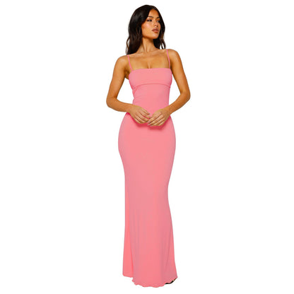 Bodycon Maxi Dress Women Backless Elegant Long Evening Wear 0