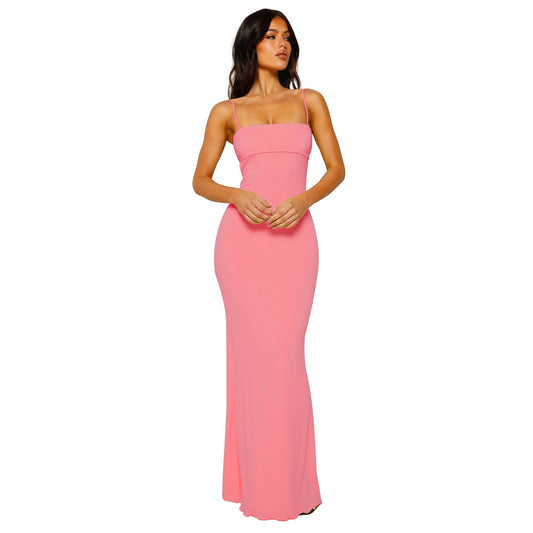 Bodycon Maxi Dress Women Backless Elegant Long Evening Wear 0