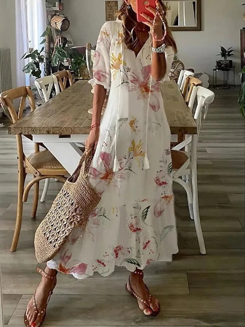 Bohemian Maxi Dress Women Effortless Summer Style Comfortable Fit 0