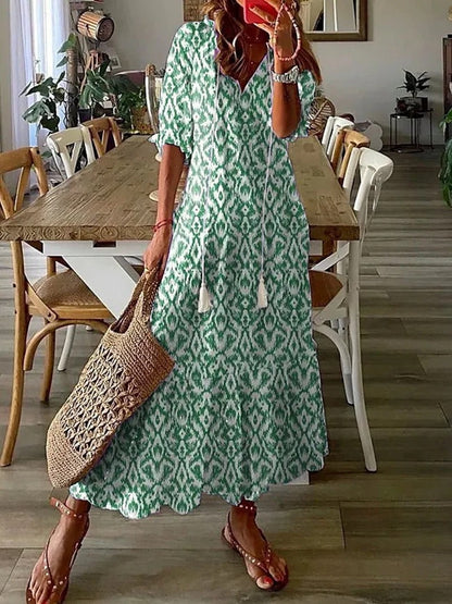 Bohemian Maxi Dress Women Effortless Summer Style Comfortable Fit 2