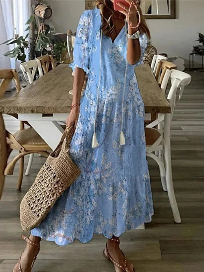 Bohemian Maxi Dress Women Effortless Summer Style Comfortable Fit 3