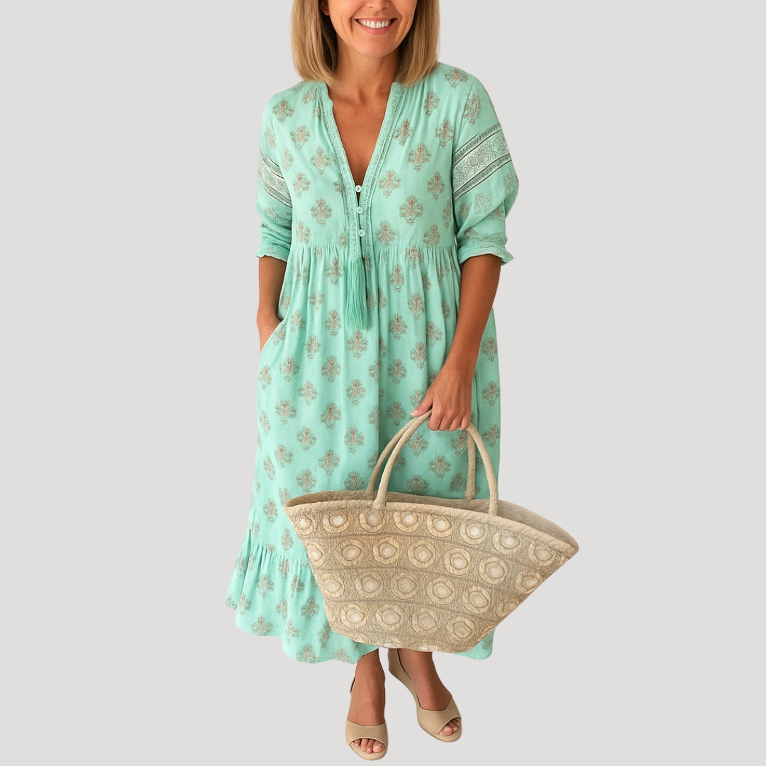 Boho Midi Dress Women Summer Casual Lightweight with Pockets 2