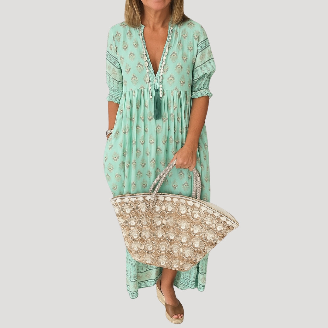 Boho Midi Dress Women Summer Casual Lightweight with Pockets 4
