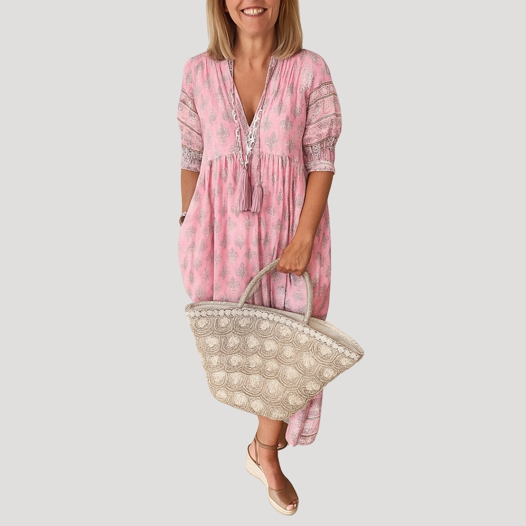 Boho Midi Dress Women Summer Casual Lightweight with Pockets 6