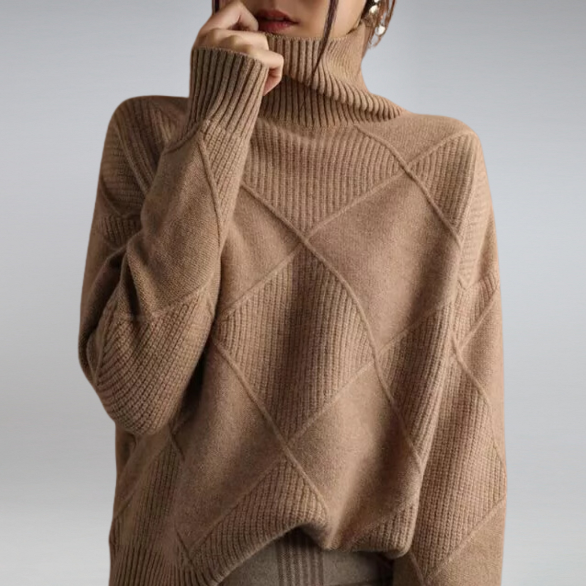 Cashmere Sweater Women Black Turtleneck Elegant Chic Soft 1