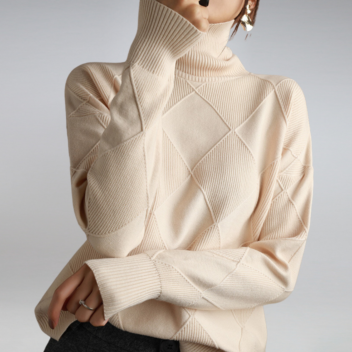 Cashmere Sweater Women Black Turtleneck Elegant Chic Soft 8