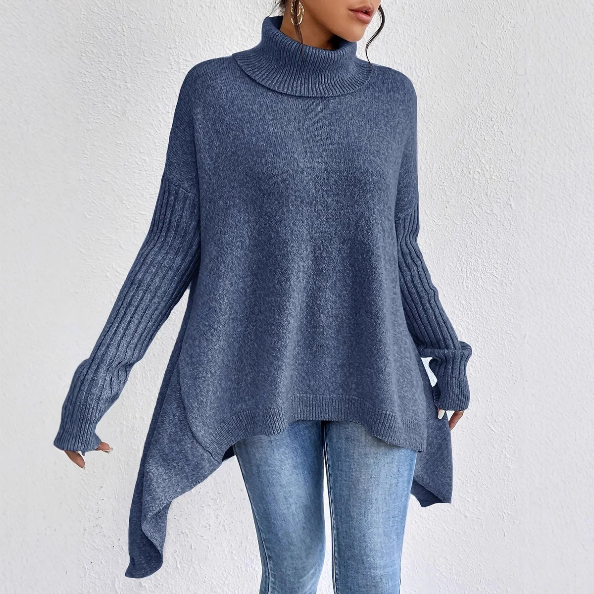 Cashmere Sweater Women Black Turtleneck Oversized Winter Comfort 5