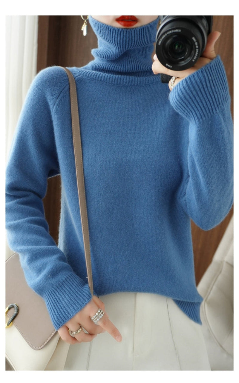 Cashmere Sweater Women Elegant Turtleneck for Fall and Winter Comfort 3