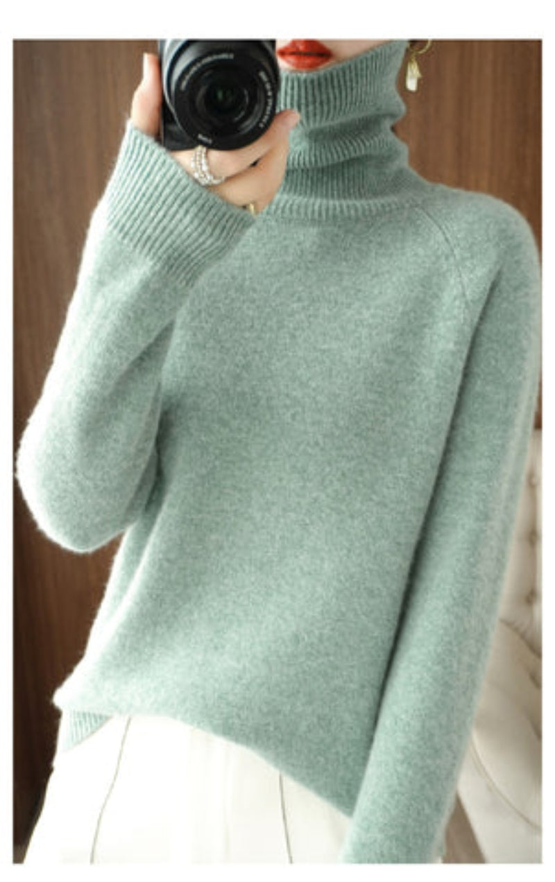 Cashmere Sweater Women Elegant Turtleneck for Fall and Winter Comfort 5