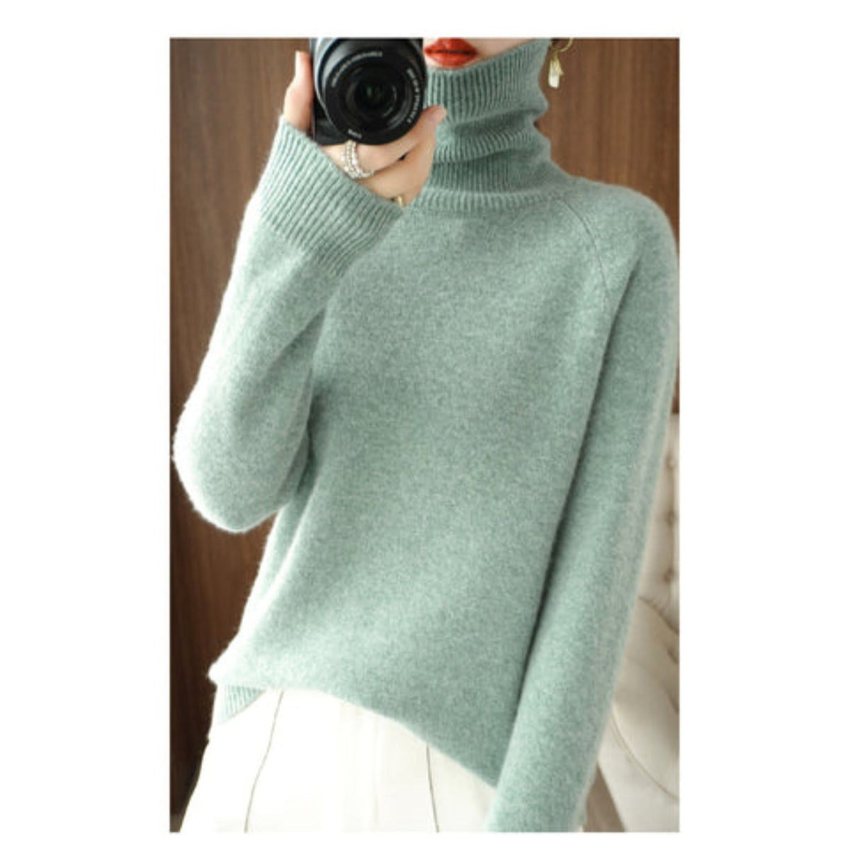 Cashmere Sweater Women Elegant Turtleneck for Fall and Winter Comfort 6