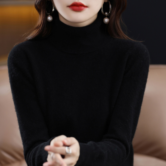 Cashmere Turtleneck Sweater Women Elegant Luxury Winter Style 0