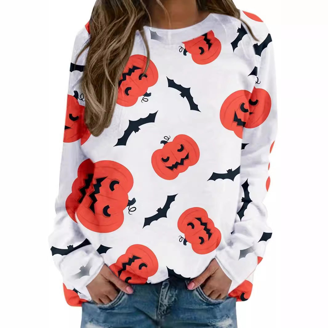 Casual Sweatshirt Women Halloween Motif Comfortable Fit 2