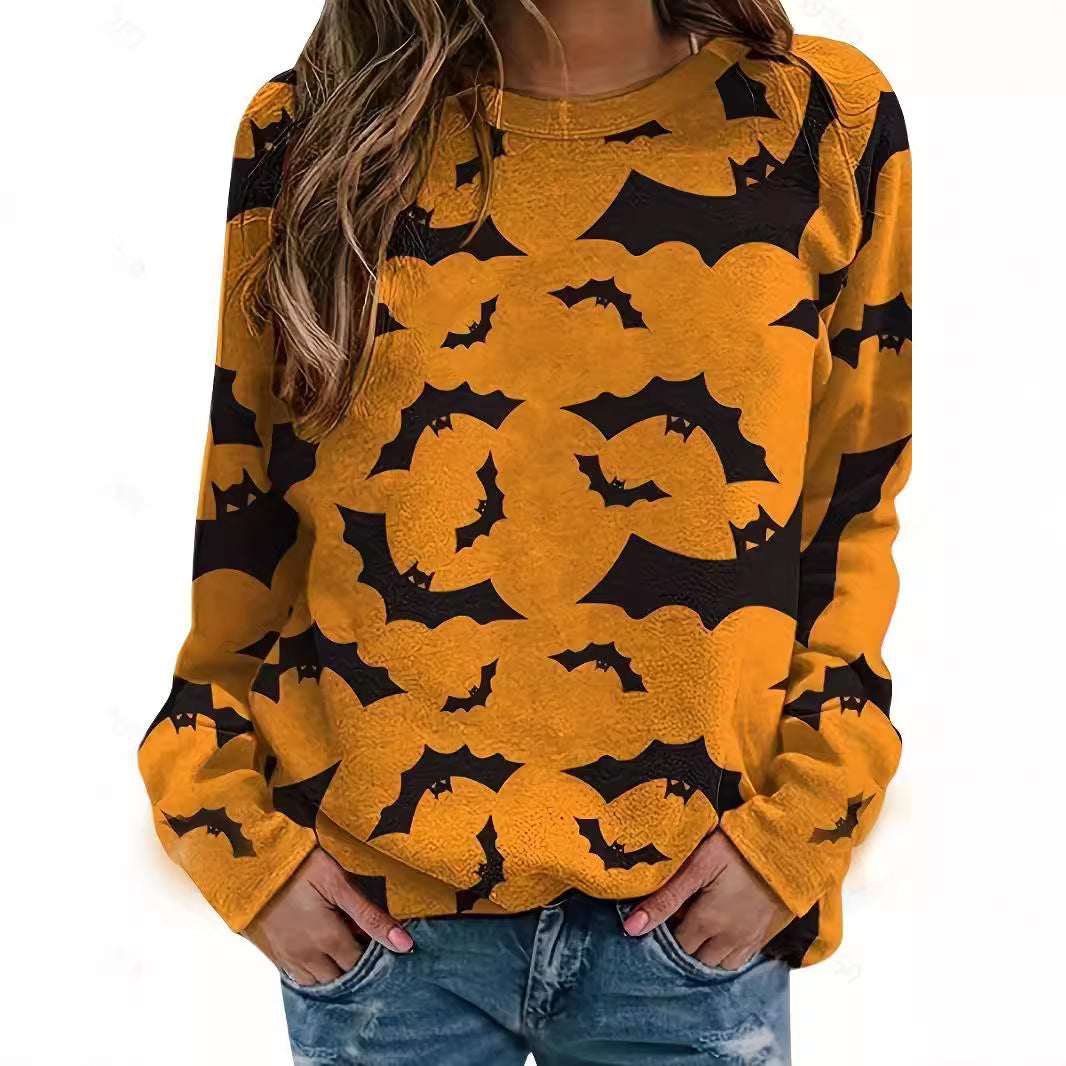 Casual Sweatshirt Women Halloween Motif Comfortable Fit 3