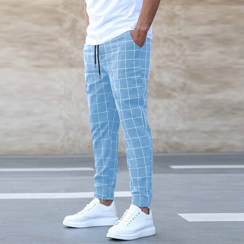 Checkered Jogging Trousers Men Comfortable Casual Pants Stylish Fit 3